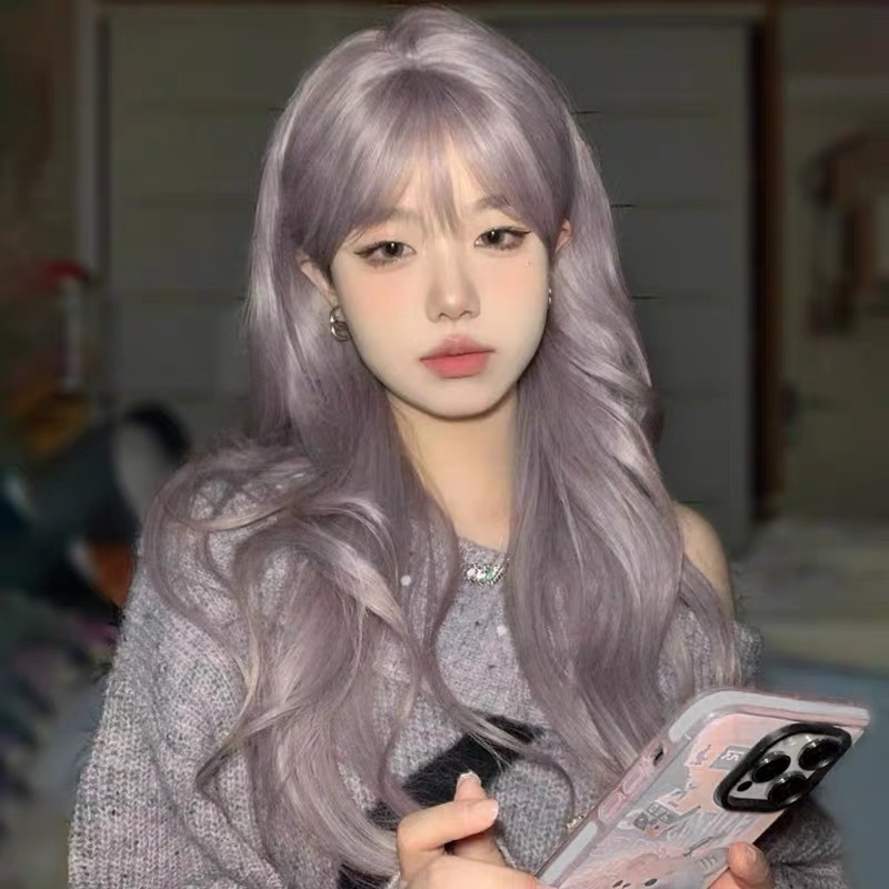 《優尼》S髮縫 灰紫色 水波紋捲60cm