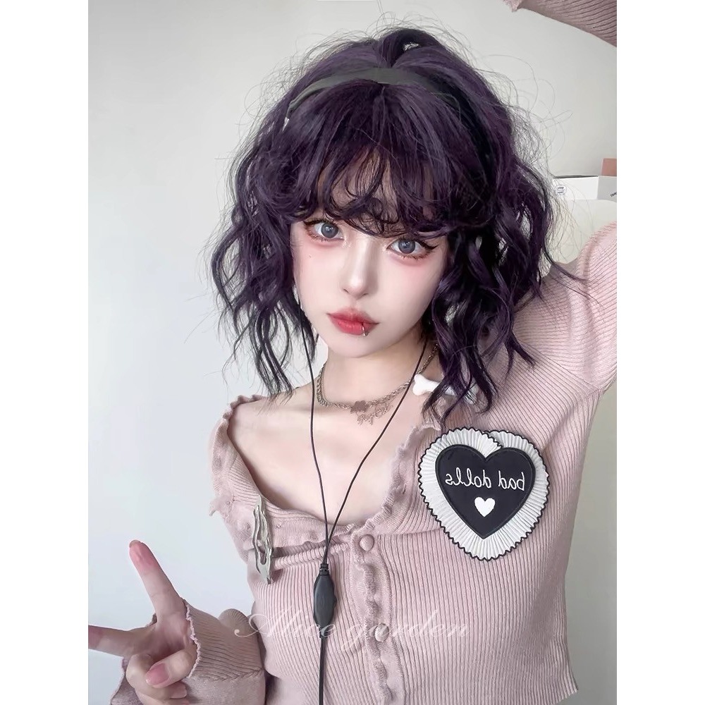 【現貨2】香芋紫色 薰衣草 粉紫色 灰紫色 黑紫色 葡萄紫 薄藤紫色系列假髮💜紫色假髮漸層假髮短假髮cos假髮直假髮-規格圖3