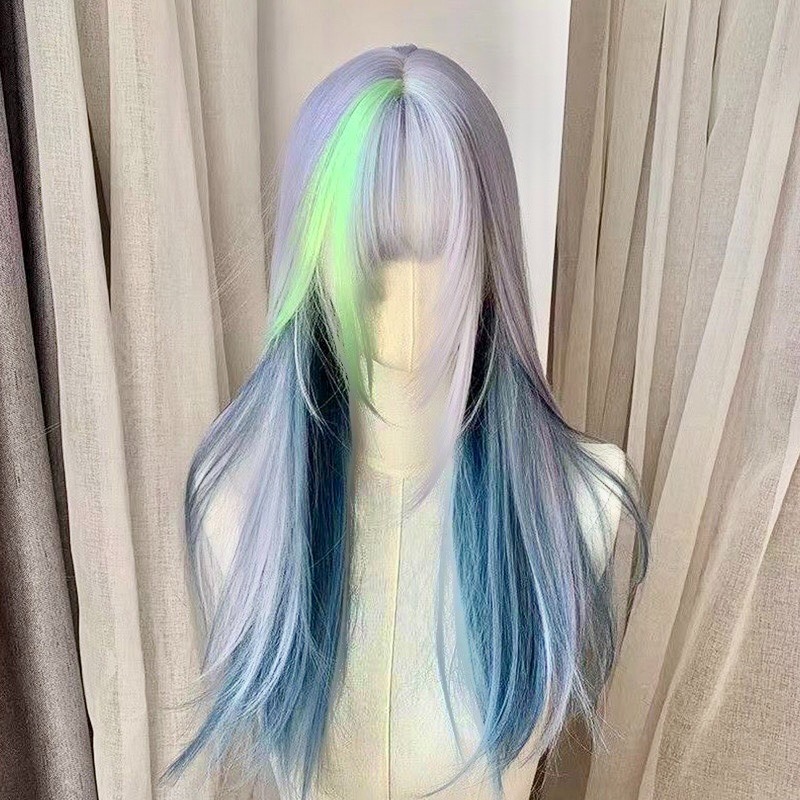 《珂薊》綠挑瀏海染淺紫藍 60cm