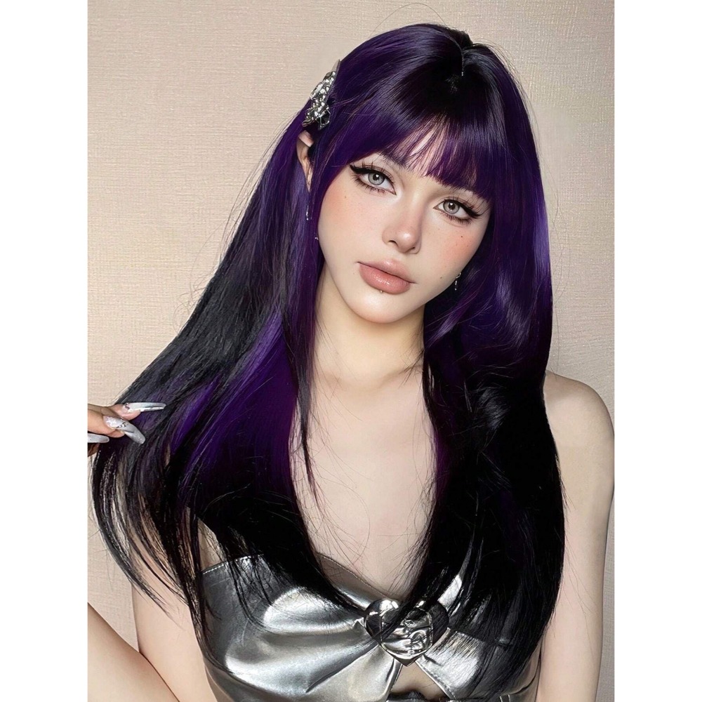 《狂霓》黑挑紫染併色 60cm