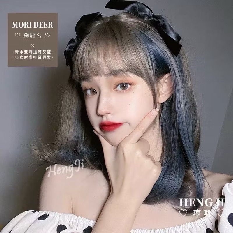 青木亞麻掛耳灰藍 38cm