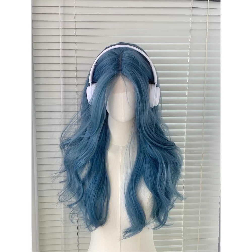 《蔚藍》前額蕾絲 迷霧冷藍 55cm