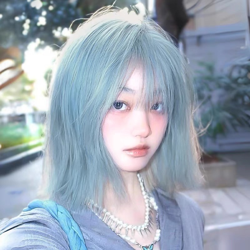 【現貨1】天藍色 寶藍色 銀河藍 灰藍色 黑藍色 藍白 水藍色系列假髮💙藍色假髮 捲髮假髮 直髮短髮長髮天使假髮天空藍-規格圖4