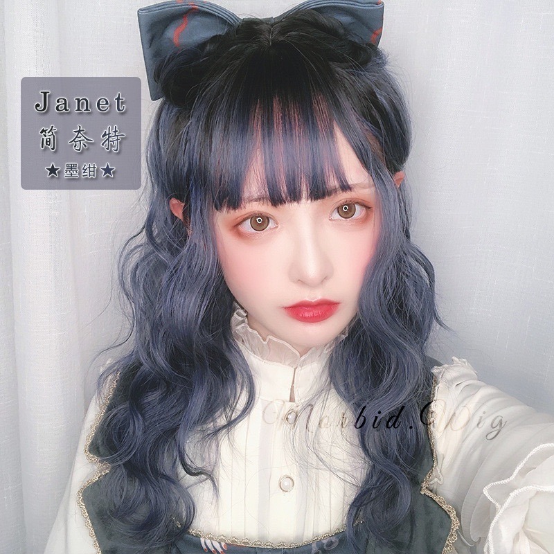 《奈特》墨紺深藍 捲髮 55cm+-