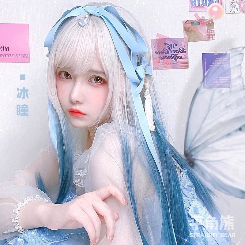 《冰瞳》米白漸變靛藍 55cm+-