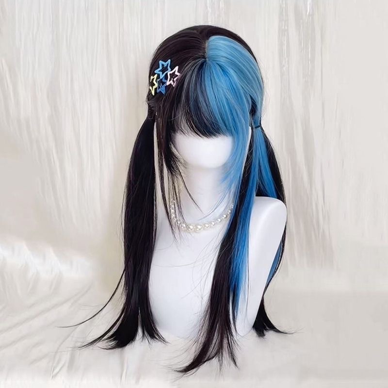 《秘恩》蛋白絲 高層次黑挑染藍 60cm