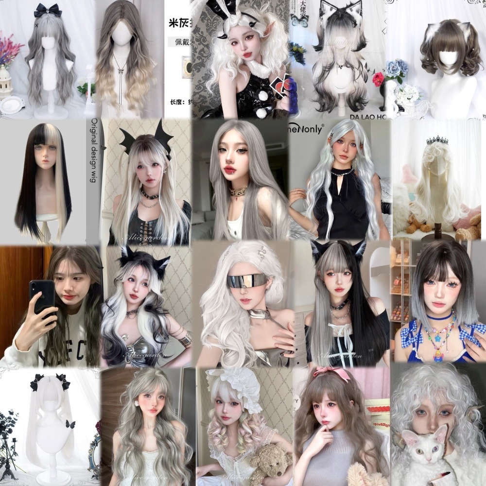 【現貨1】銀色 白色 灰色黑白漸變色 灰黑色 灰白色 純白色 銀白色系列假髮🤍白挑染日常假髮 奶奶假髮漸層假髮黑白假髮-細節圖4