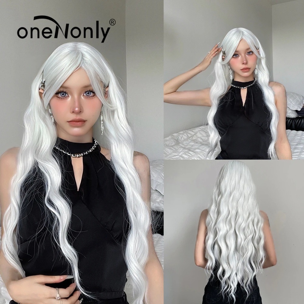 【現貨1】銀色 白色 灰色黑白漸變色 灰黑色 灰白色 純白色 銀白色系列假髮🤍白挑染日常假髮 奶奶假髮漸層假髮黑白假髮-規格圖4