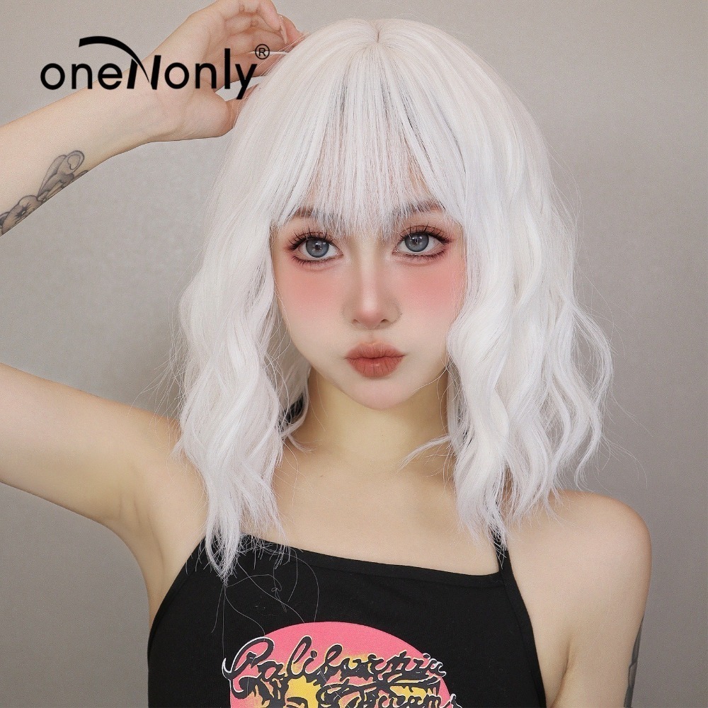 【現貨1】銀色 白色 灰色黑白漸變色 灰黑色 灰白色 純白色 銀白色系列假髮🤍白挑染日常假髮 奶奶假髮漸層假髮黑白假髮-規格圖4