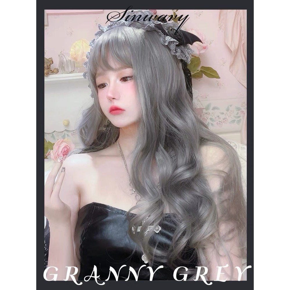 奶奶灰色長捲髮🖤65cm+-