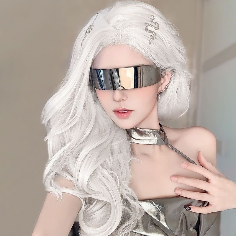 【現貨1】銀色 白色 灰色黑白漸變色 灰黑色 灰白色 純白色 銀白色系列假髮🤍白挑染日常假髮 奶奶假髮漸層假髮黑白假髮-規格圖4