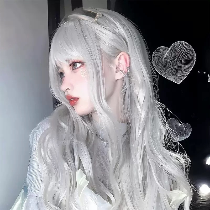 《小魔女》升級蛋白絲 銀灰色波浪60cm