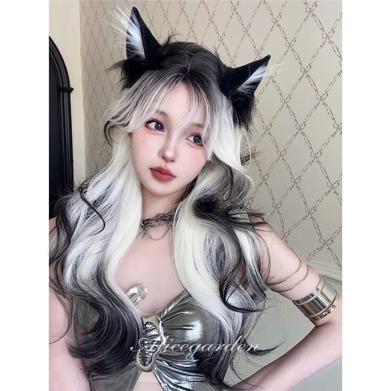 【現貨1】銀色 白色 灰色黑白漸變色 灰黑色 灰白色 純白色 銀白色系列假髮🤍白挑染日常假髮 奶奶假髮漸層假髮黑白假髮-規格圖4