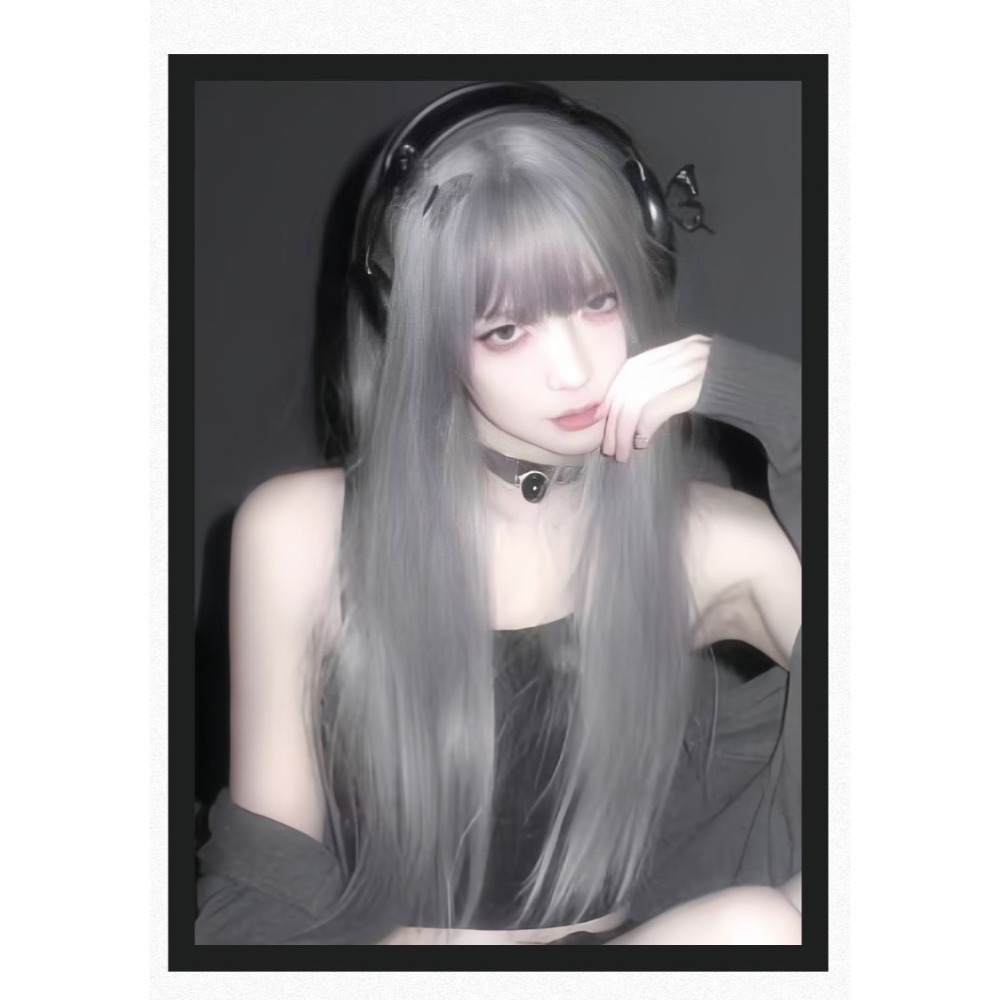 【現貨1】銀色 白色 灰色黑白漸變色 灰黑色 灰白色 純白色 銀白色系列假髮🤍白挑染日常假髮 奶奶假髮漸層假髮黑白假髮-規格圖4