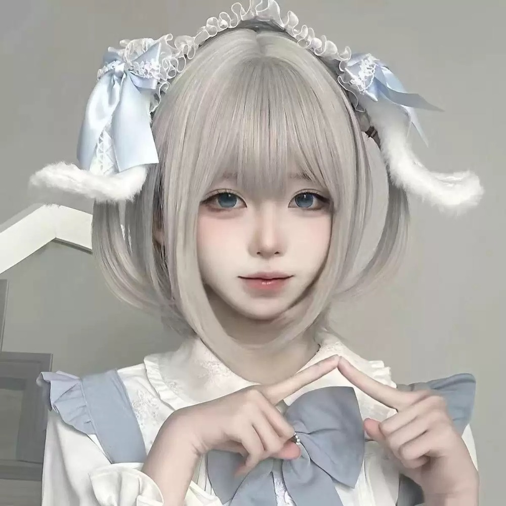 【現貨1】銀色 白色 灰色黑白漸變色 灰黑色 灰白色 純白色 銀白色系列假髮🤍白挑染日常假髮 奶奶假髮漸層假髮黑白假髮-規格圖4