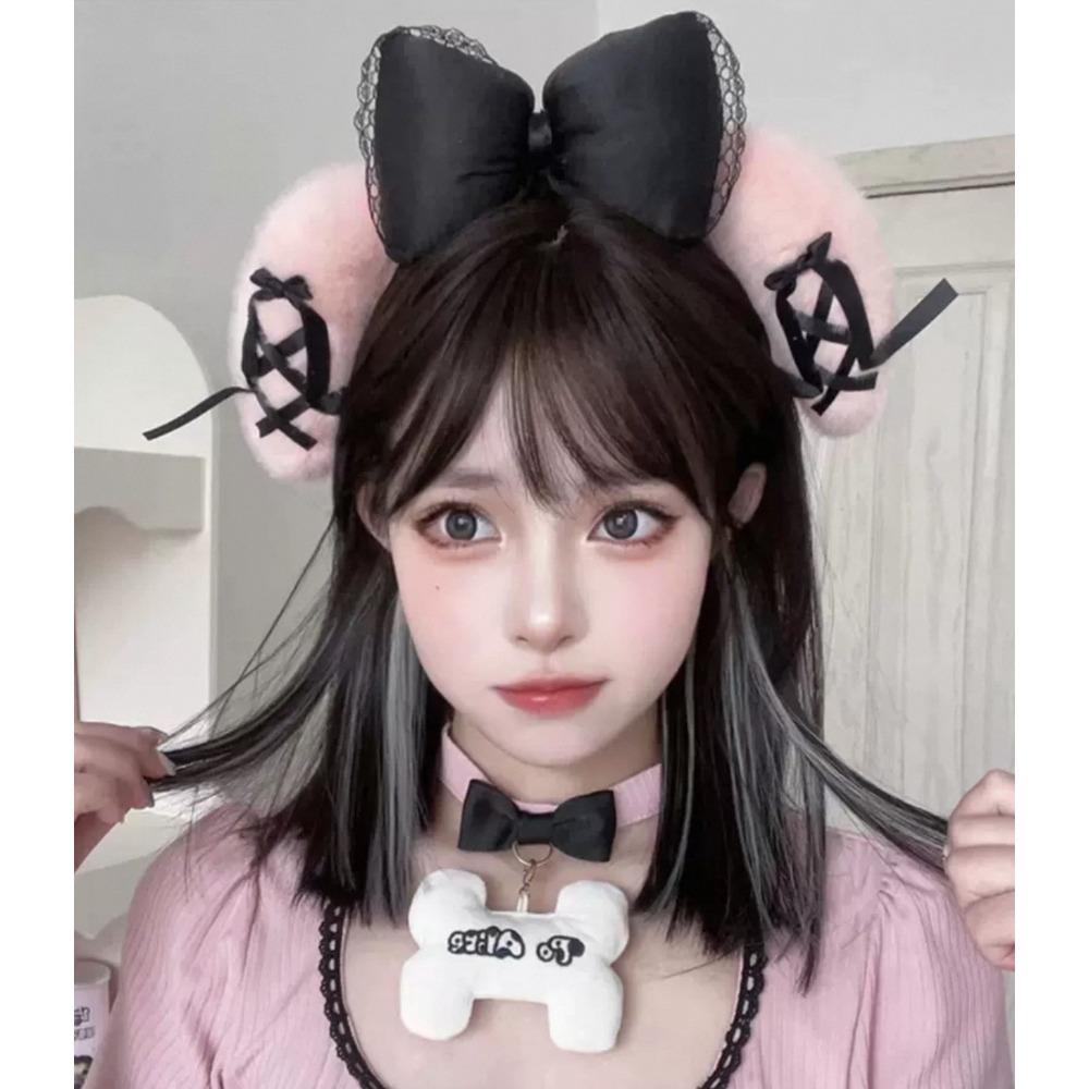 《穆琳》黑茶挑染灰色 39cm+-