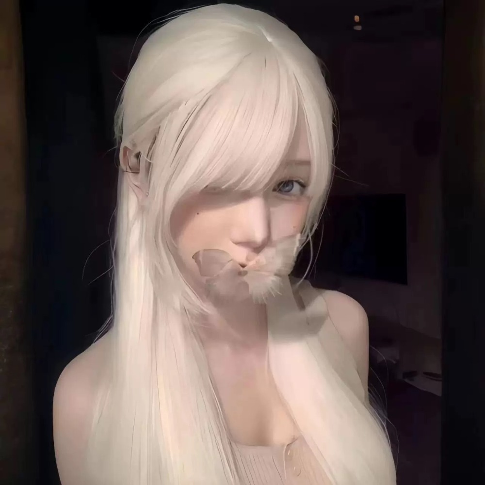 《月曉》蛋白絲 奶白色 直髮 60cm