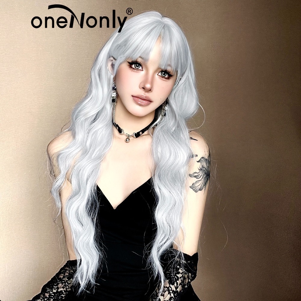 《霄瀰》銀白色 水波紋捲 75cm+-