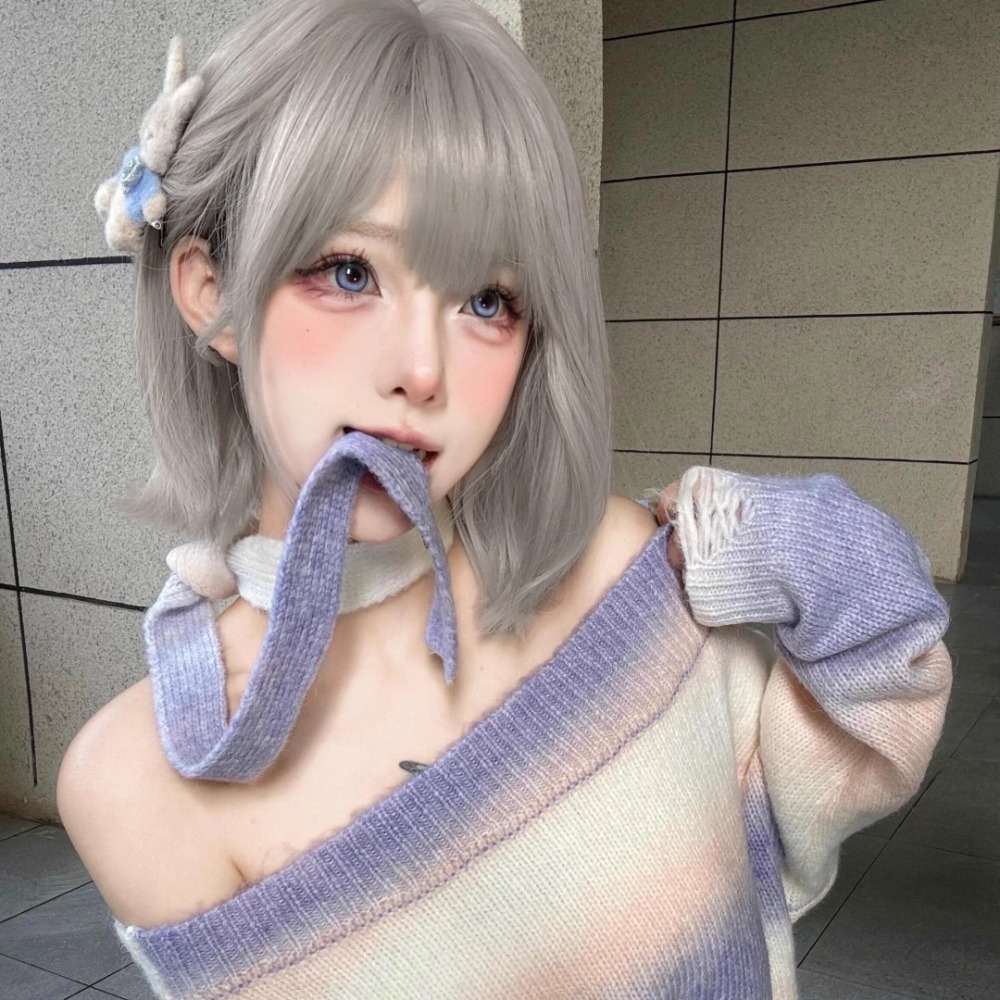 《月詠》蛋白絲 銀灰色 短髮 30cm