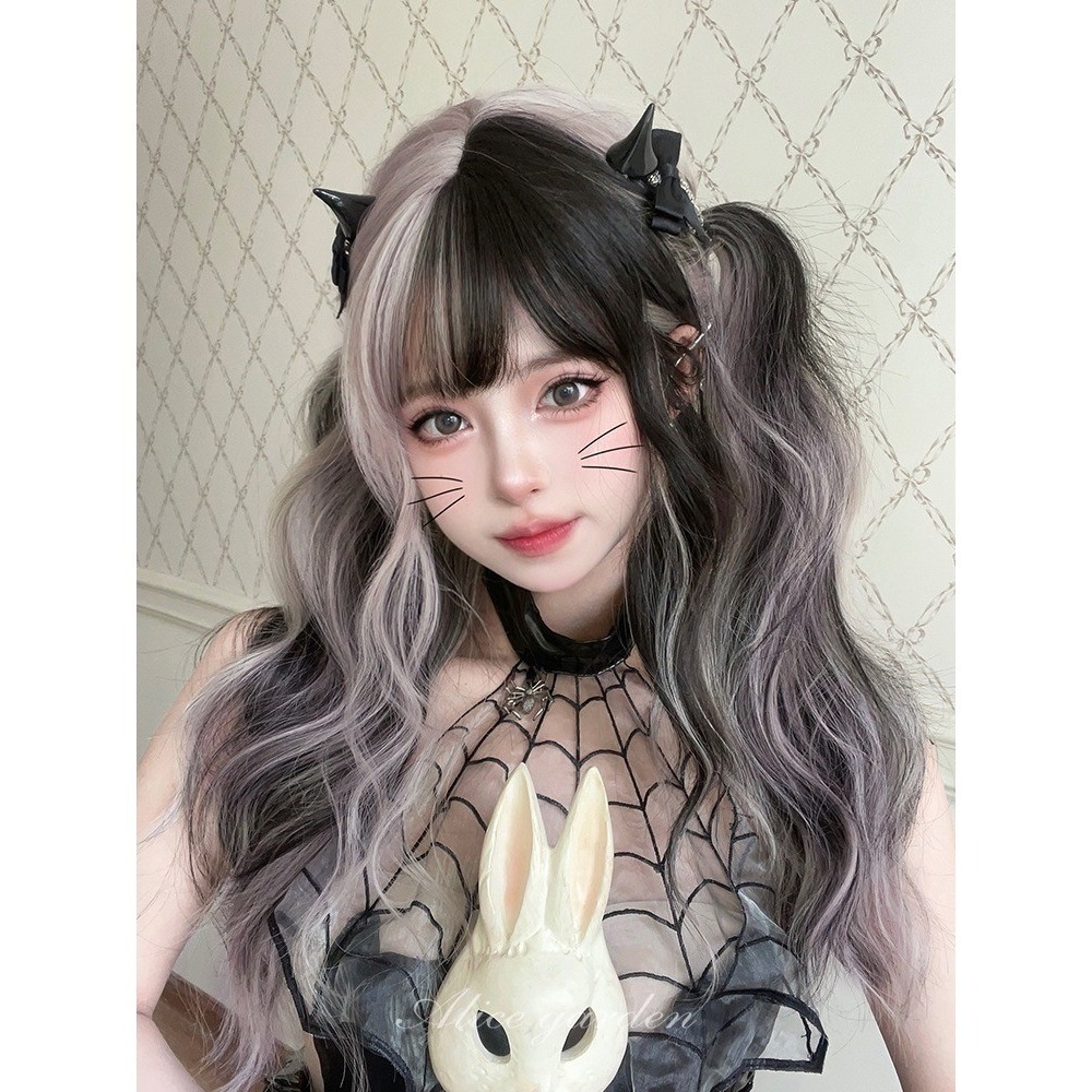 【現貨1】銀色 白色 灰色黑白漸變色 灰黑色 灰白色 純白色 銀白色系列假髮🤍白挑染日常假髮 奶奶假髮漸層假髮黑白假髮-規格圖4