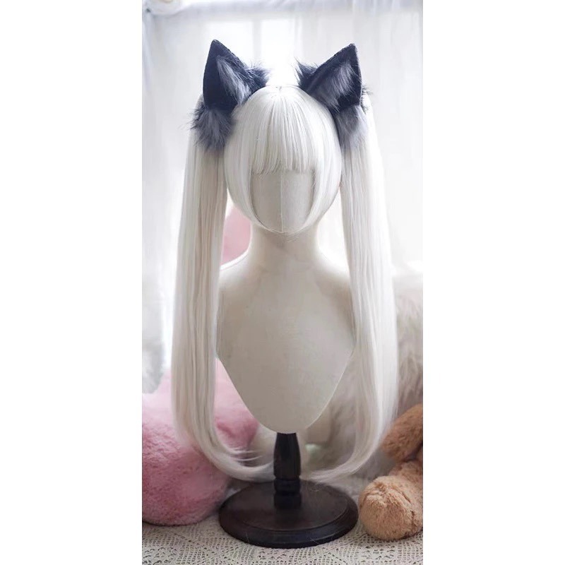 奶白🥛短髮+直雙馬尾 70cm+-