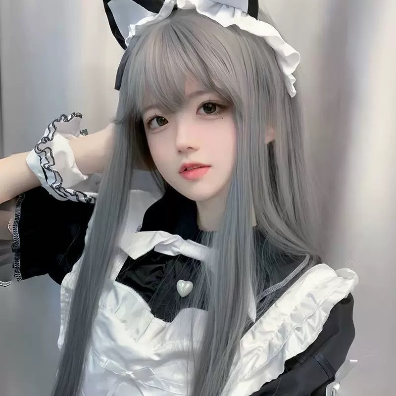 【現貨2】銀色 白色 灰色黑白漸變色 灰黑色 灰白色 純白色 銀白色系列假髮🤍白挑染日常假髮 奶奶假髮漸層假髮黑白假髮-規格圖4