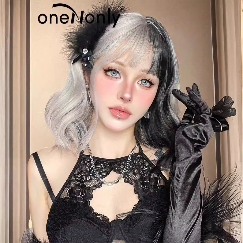 【現貨2】銀色 白色 灰色黑白漸變色 灰黑色 灰白色 純白色 銀白色系列假髮🤍白挑染日常假髮 奶奶假髮漸層假髮黑白假髮-規格圖4