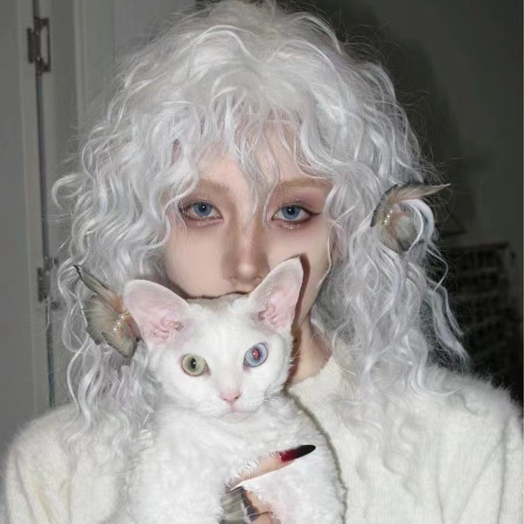 【現貨2】銀色 白色 灰色黑白漸變色 灰黑色 灰白色 純白色 銀白色系列假髮🤍白挑染日常假髮 奶奶假髮漸層假髮黑白假髮-規格圖4