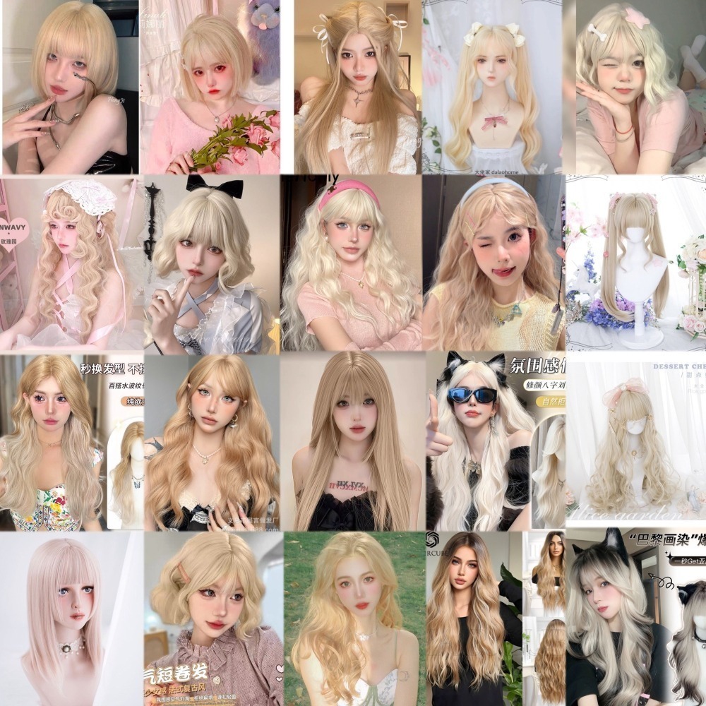 【現貨1】淺金色 米金色 砂金色 金棕 灰金 白金 黃金 亞麻金挑染系列💛女生假髮金髮美女漸層假髮愛麗絲假髮長假髮金髮-細節圖2