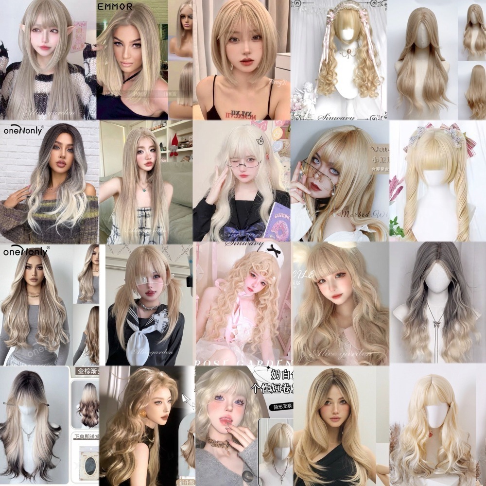 【現貨1】淺金色 米金色 砂金色 金棕 灰金 白金 黃金 亞麻金挑染系列💛女生假髮金髮美女漸層假髮愛麗絲假髮長假髮金髮-細節圖5
