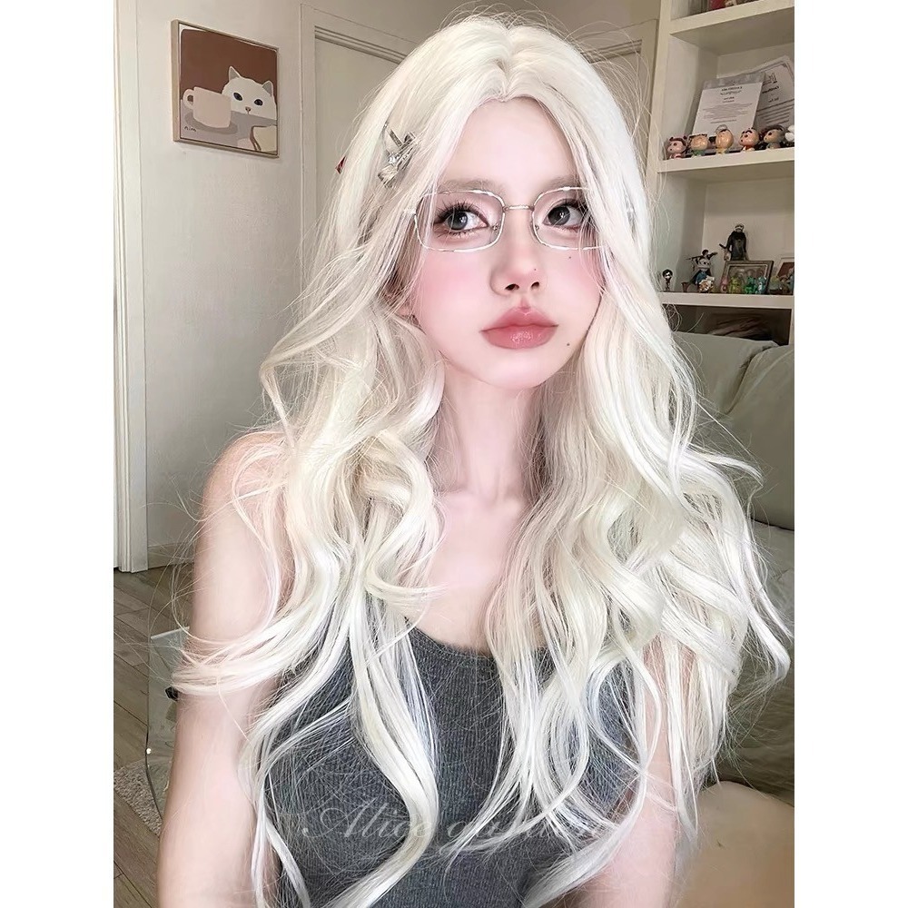 【現貨1】淺金色 米金色 砂金色 金棕 灰金 白金 黃金 亞麻金挑染系列💛女生假髮金髮美女漸層假髮愛麗絲假髮長假髮金髮-規格圖6