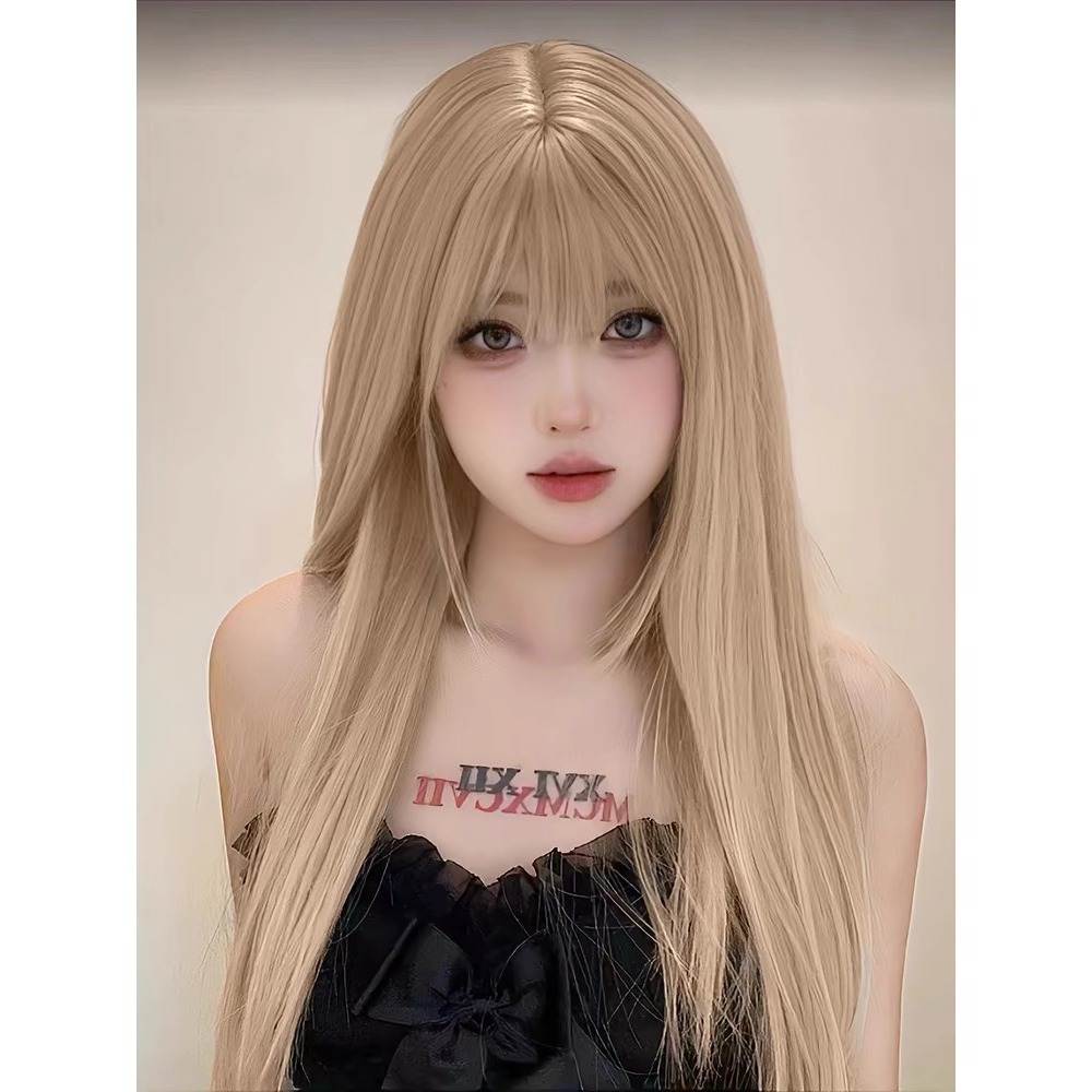【現貨1】淺金色 米金色 砂金色 金棕 灰金 白金 黃金 亞麻金挑染系列💛女生假髮金髮美女漸層假髮愛麗絲假髮長假髮金髮-規格圖6