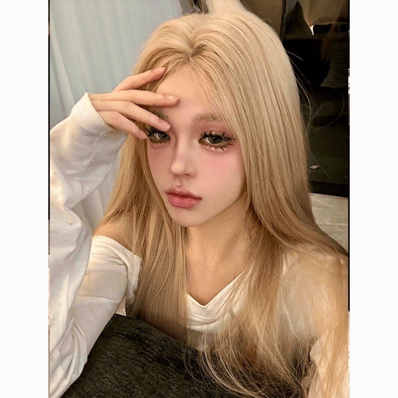 【現貨1】淺金色 米金色 砂金色 金棕 灰金 白金 黃金 亞麻金挑染系列💛女生假髮金髮美女漸層假髮愛麗絲假髮長假髮金髮-規格圖6