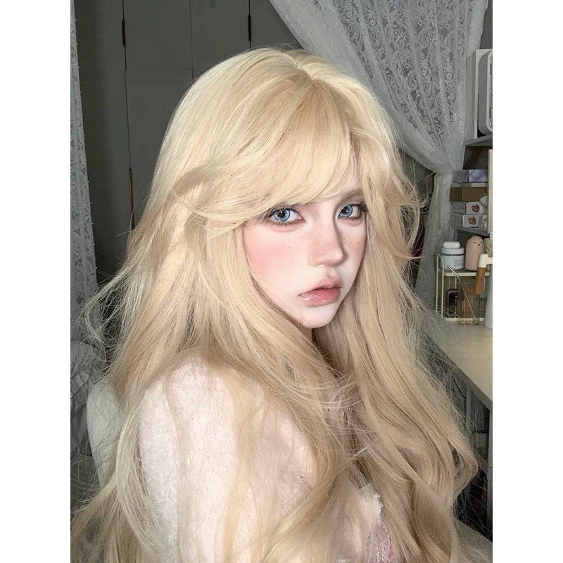 【現貨1】淺金色 米金色 砂金色 金棕 灰金 白金 黃金 亞麻金挑染系列💛女生假髮金髮美女漸層假髮愛麗絲假髮長假髮金髮-規格圖6