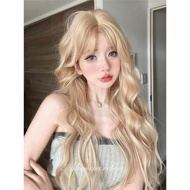 【現貨1】淺金色 米金色 砂金色 金棕 灰金 白金 黃金 亞麻金挑染系列💛女生假髮金髮美女漸層假髮愛麗絲假髮長假髮金髮-規格圖6