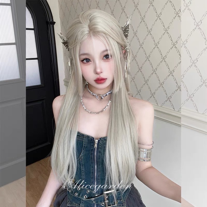 【現貨1】淺金色 米金色 砂金色 金棕 灰金 白金 黃金 亞麻金挑染系列💛女生假髮金髮美女漸層假髮愛麗絲假髮長假髮金髮-規格圖6