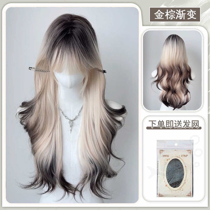 【現貨1】淺金色 米金色 砂金色 金棕 灰金 白金 黃金 亞麻金挑染系列💛女生假髮金髮美女漸層假髮愛麗絲假髮長假髮金髮-規格圖6