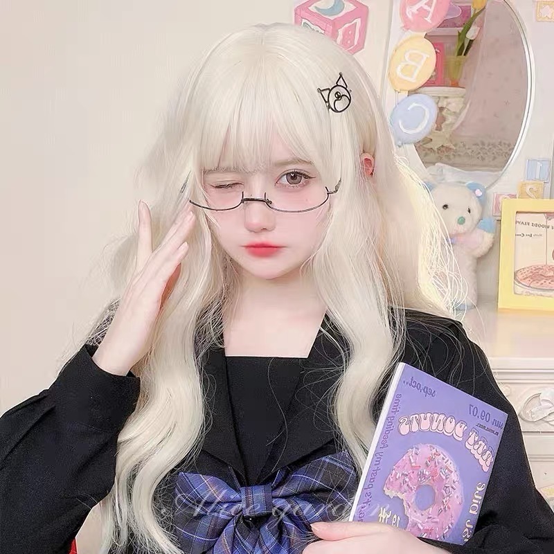 【現貨2】淺金色 米金色 砂金色 金棕 灰金 白金 黃金 亞麻金挑染系列💛愛麗絲假髮 金髮cosplay 金色捲髮假髮-規格圖5