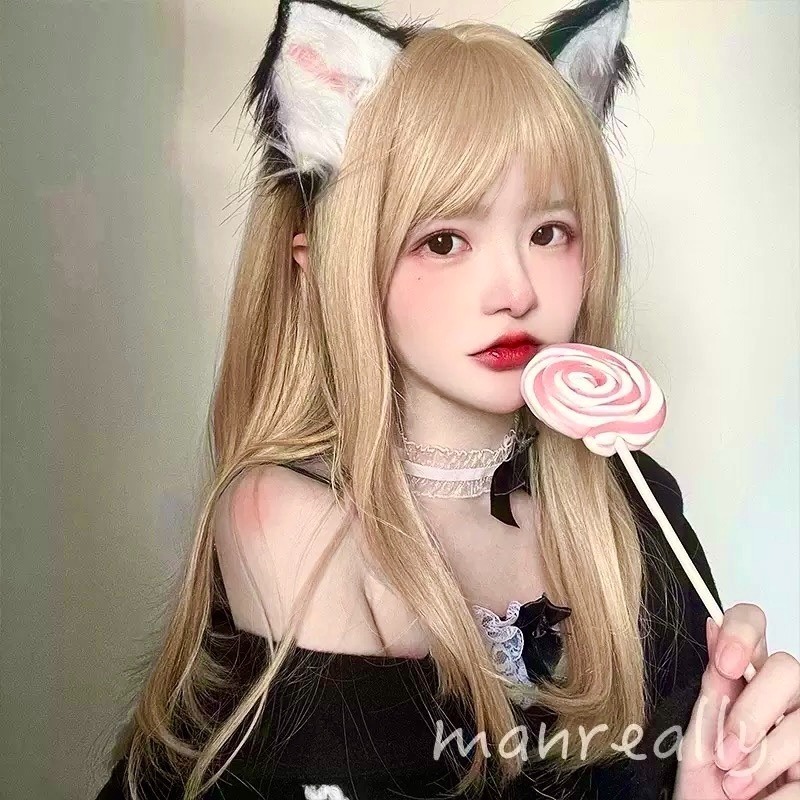 【現貨2】淺金色 米金色 砂金色 金棕 灰金 白金 黃金 亞麻金挑染系列💛愛麗絲假髮 金髮cosplay 金色捲髮假髮-規格圖5