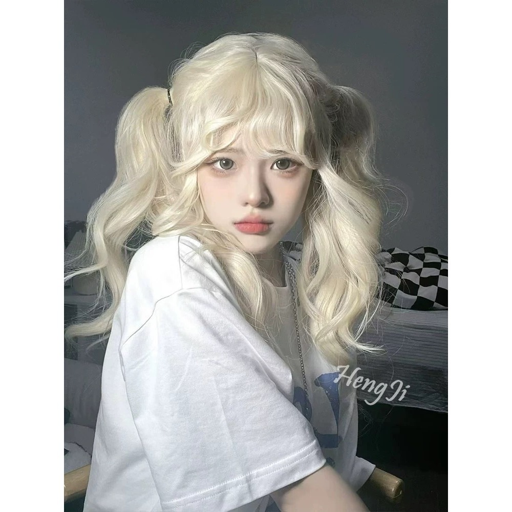 【現貨2】淺金色 米金色 砂金色 金棕 灰金 白金 黃金 亞麻金挑染系列💛愛麗絲假髮 金髮cosplay 金色捲髮假髮-規格圖5