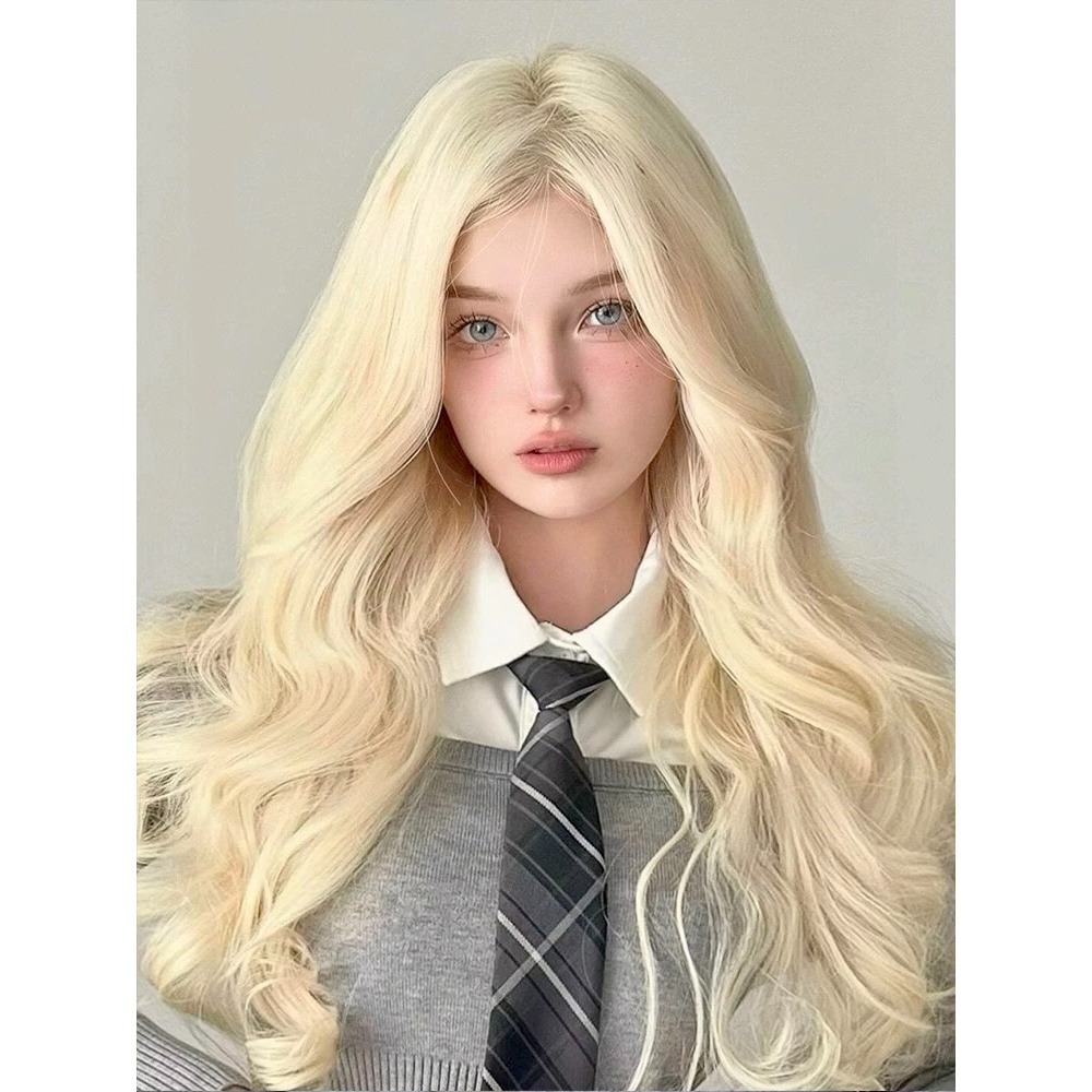 【現貨2】淺金色 米金色 砂金色 金棕 灰金 白金 黃金 亞麻金挑染系列💛愛麗絲假髮 金髮cosplay 金色捲髮假髮-規格圖5