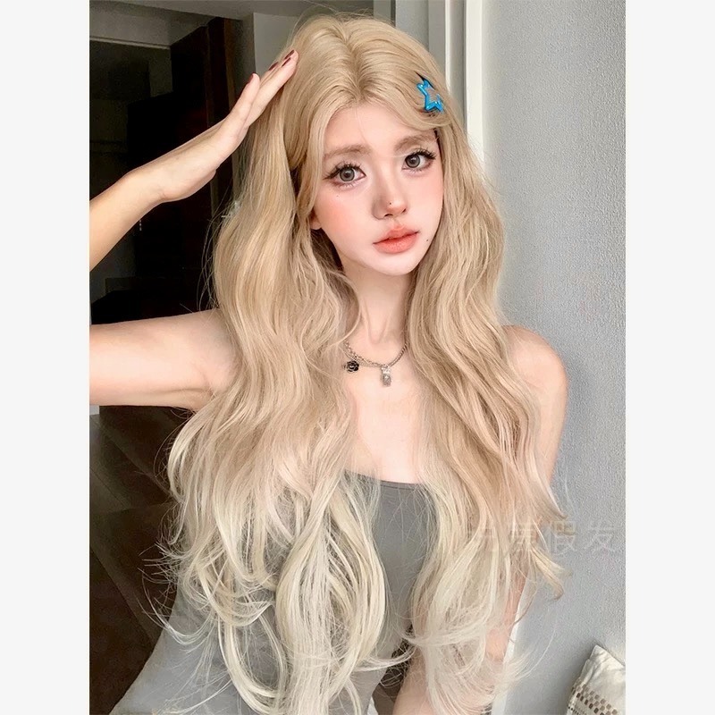 【現貨2】淺金色 米金色 砂金色 金棕 灰金 白金 黃金 亞麻金挑染系列💛愛麗絲假髮 金髮cosplay 金色捲髮假髮-規格圖5