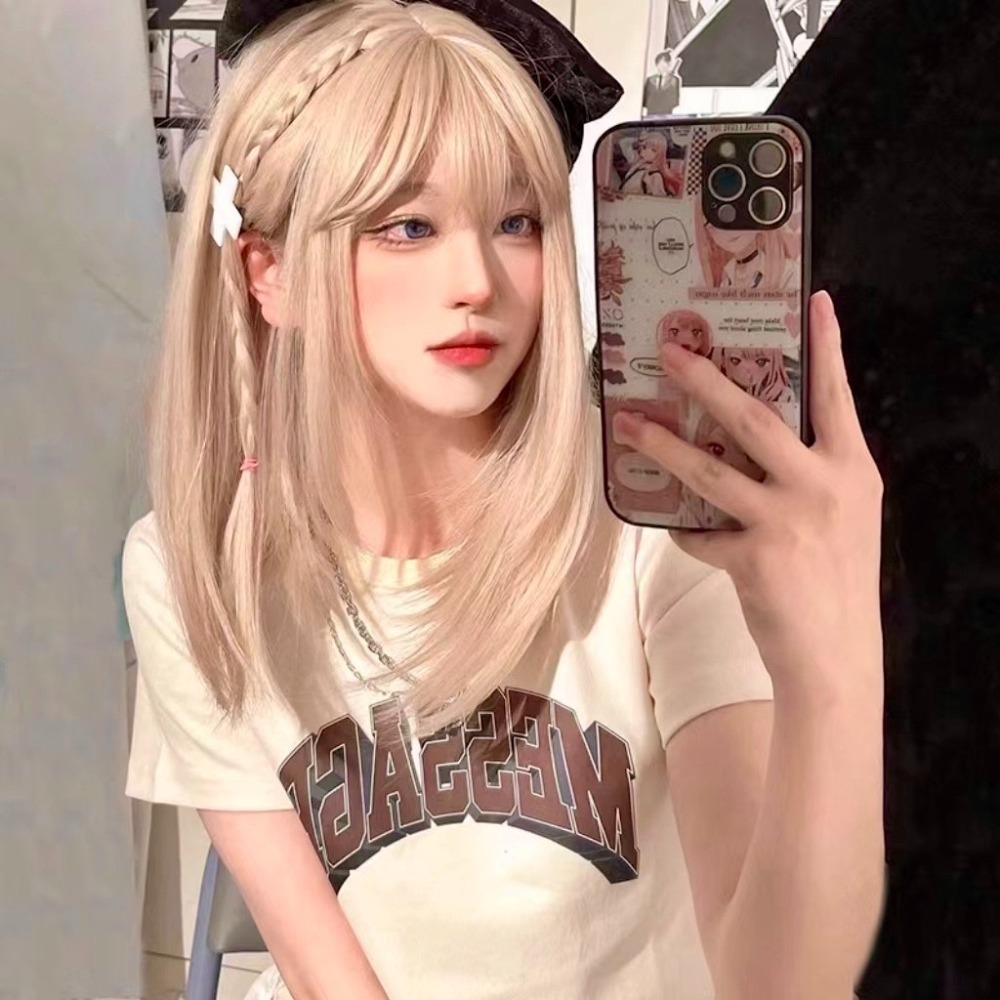 【現貨2】淺金色 米金色 砂金色 金棕 灰金 白金 黃金 亞麻金挑染系列💛愛麗絲假髮 金髮cosplay 金色捲髮假髮-規格圖5