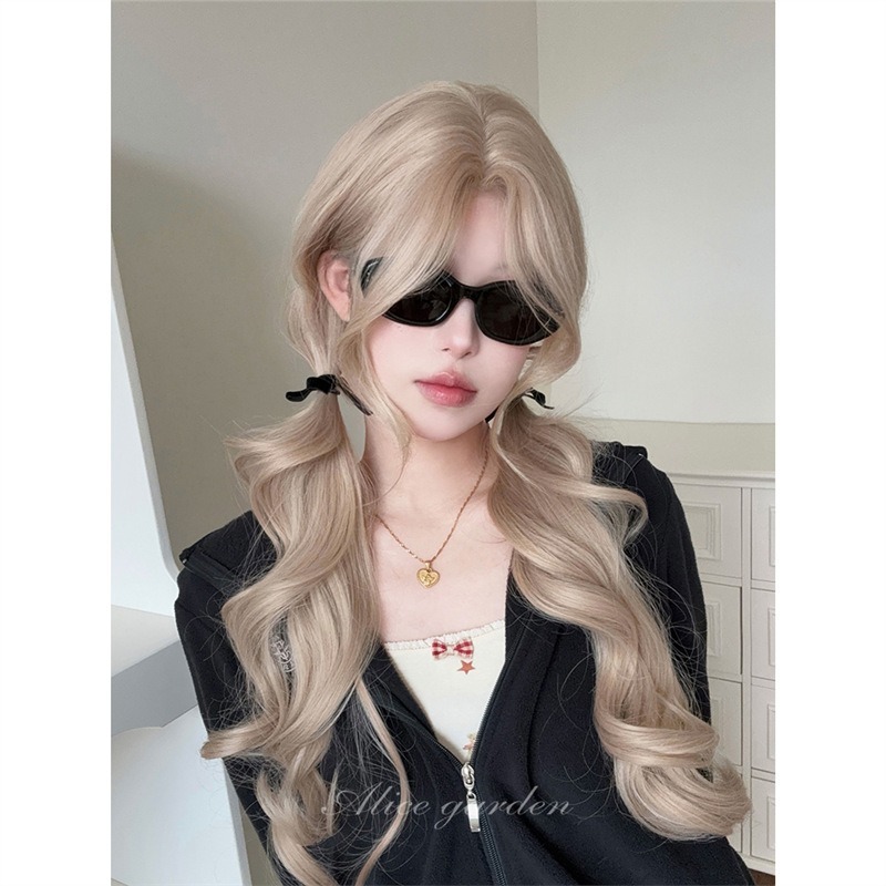 【現貨2】淺金色 米金色 砂金色 金棕 灰金 白金 黃金 亞麻金挑染系列💛愛麗絲假髮 金髮cosplay 金色捲髮假髮-規格圖5