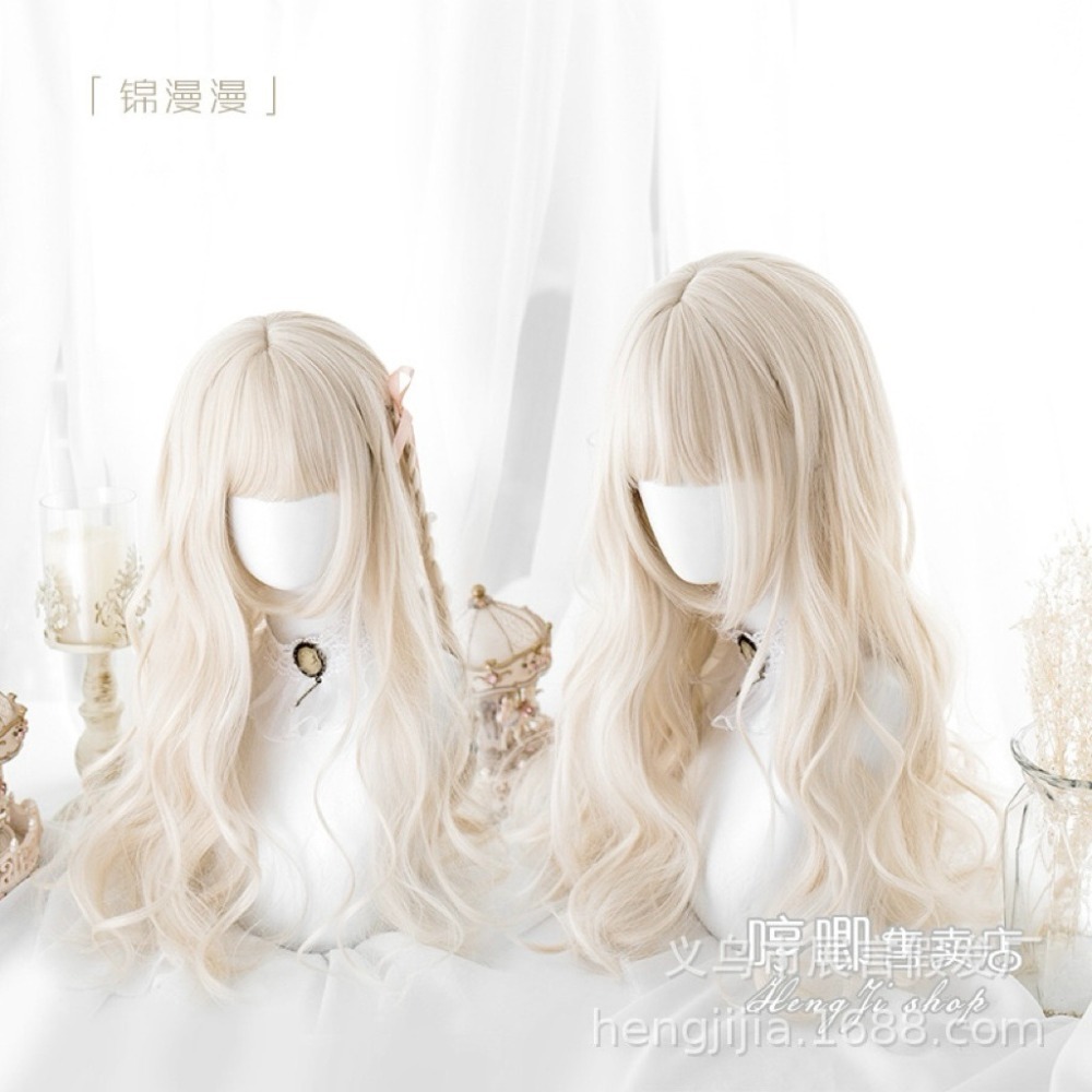 【現貨2】淺金色 米金色 砂金色 金棕 灰金 白金 黃金 亞麻金挑染系列💛愛麗絲假髮 金髮cosplay 金色捲髮假髮-規格圖5