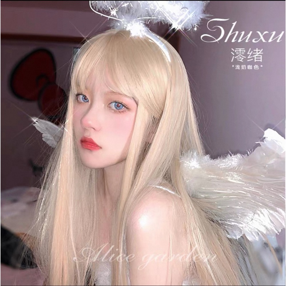 【現貨2】淺金色 米金色 砂金色 金棕 灰金 白金 黃金 亞麻金挑染系列💛愛麗絲假髮 金髮cosplay 金色捲髮假髮-規格圖5