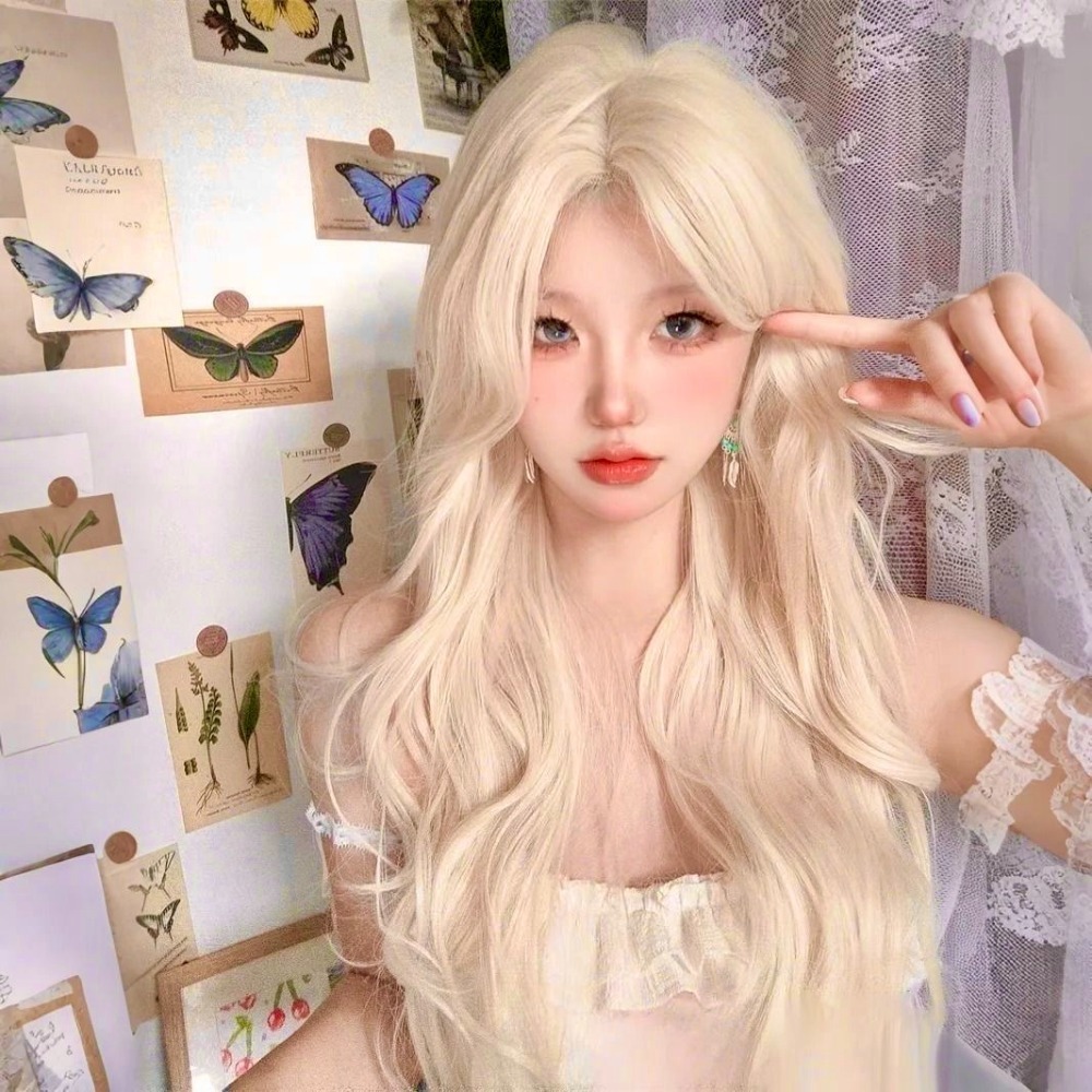 【現貨2】淺金色 米金色 砂金色 金棕 灰金 白金 黃金 亞麻金挑染系列💛愛麗絲假髮 金髮cosplay 金色捲髮假髮-規格圖5