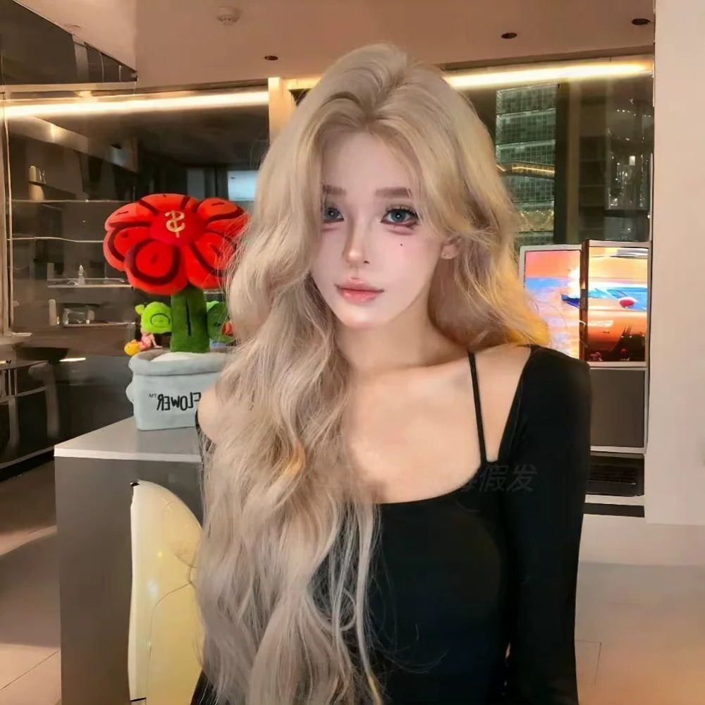 【現貨2】淺金色 米金色 砂金色 金棕 灰金 白金 黃金 亞麻金挑染系列💛愛麗絲假髮 金髮cosplay 金色捲髮假髮-規格圖5