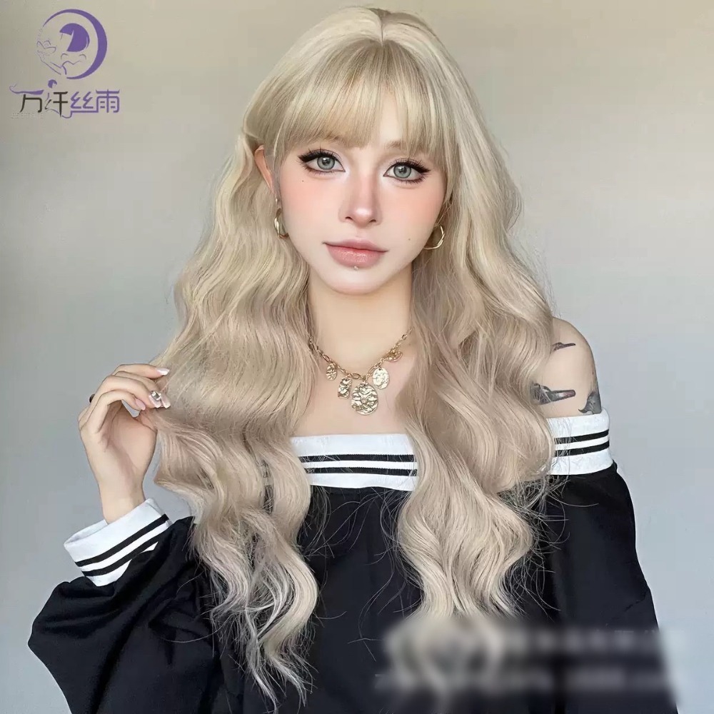 【現貨2】淺金色 米金色 砂金色 金棕 灰金 白金 黃金 亞麻金挑染系列💛愛麗絲假髮 金髮cosplay 金色捲髮假髮-規格圖5