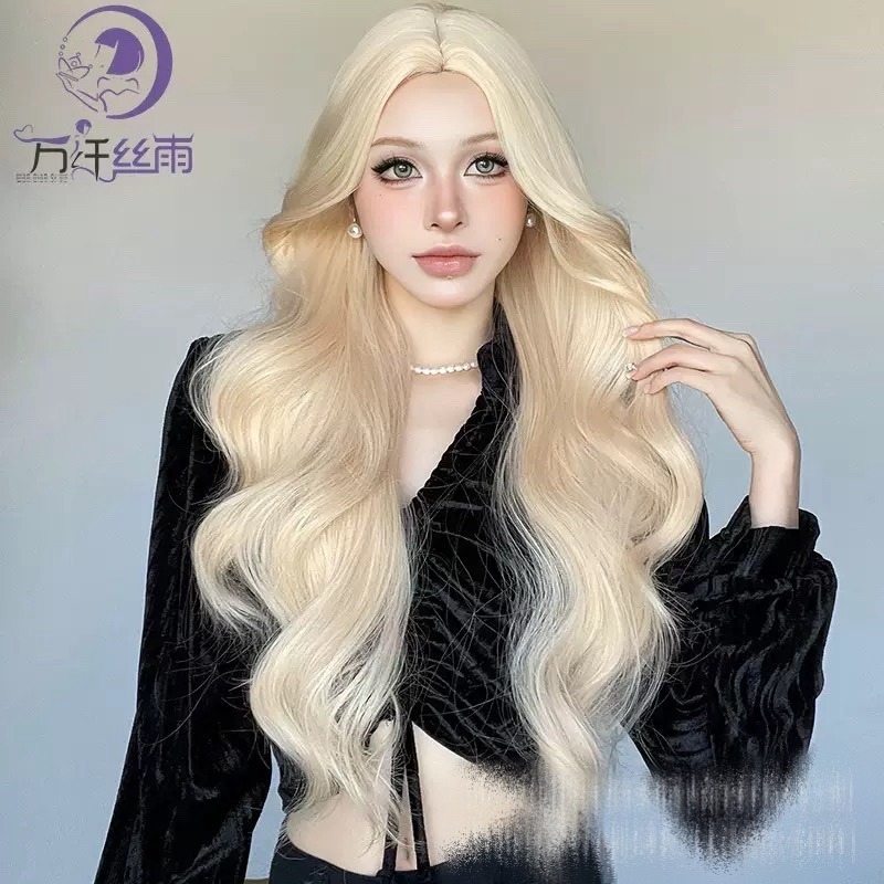 【現貨2】淺金色 米金色 砂金色 金棕 灰金 白金 黃金 亞麻金挑染系列💛愛麗絲假髮 金髮cosplay 金色捲髮假髮-規格圖5